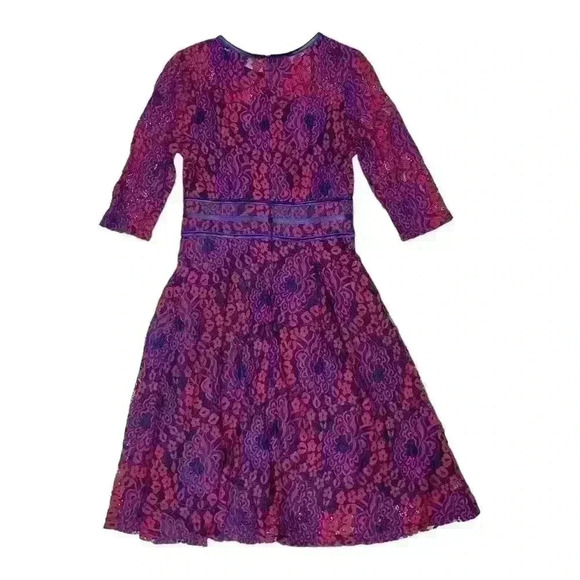 Miusol Magenta & Blue Fit and Flare Lace Dress Small - Picture 4 of 9